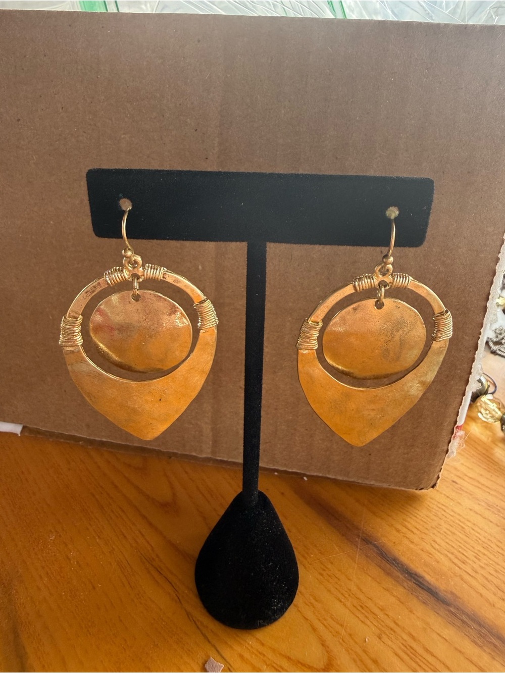 Gold-Tone Layered Geometric Drop Earrings - Women Jewelry